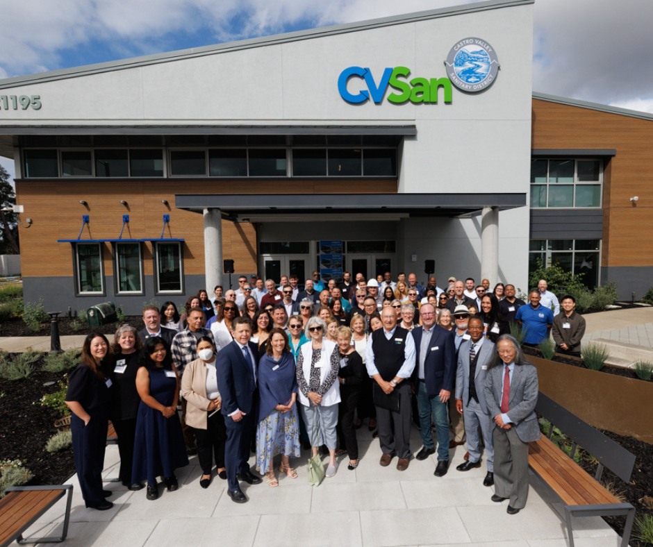 Community members at the ribbon-cutting ceremony for CVSan's completed headquarters